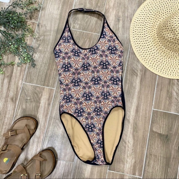 Downeast Moroccan rust navy high cut one piece - Picture 1 of 5